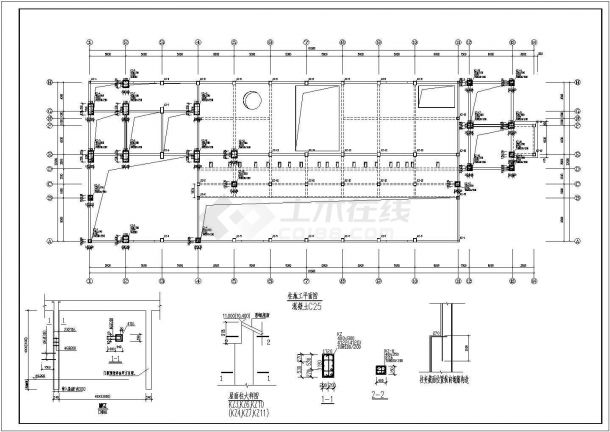 某粮食大米加工车间全套建筑+结构施工图-图二