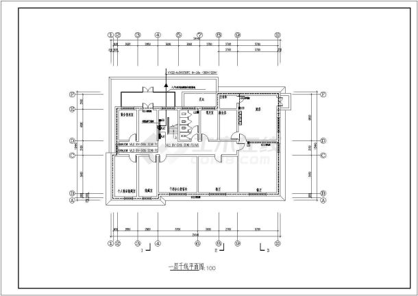 某三层办公楼（带宿舍）电气施工图-图一