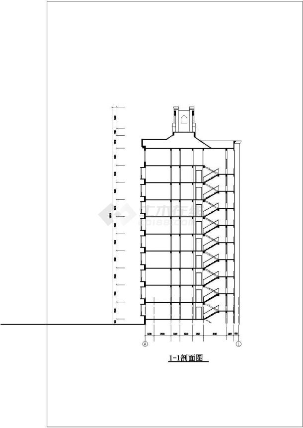 某地长61.8米+宽16.35米+9层阁楼3单元每单元2户住宅楼设计图-图一