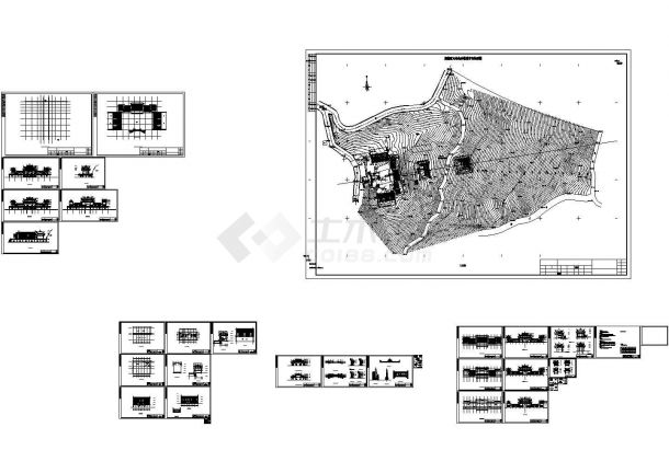 525平方米广东大岭山观音寺建筑设计cad图，含设计说明-图一