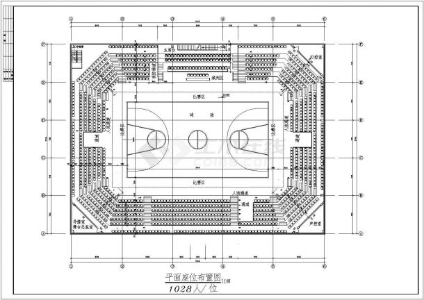 某省级体育馆建筑CAD施工图纸（全套）-图二