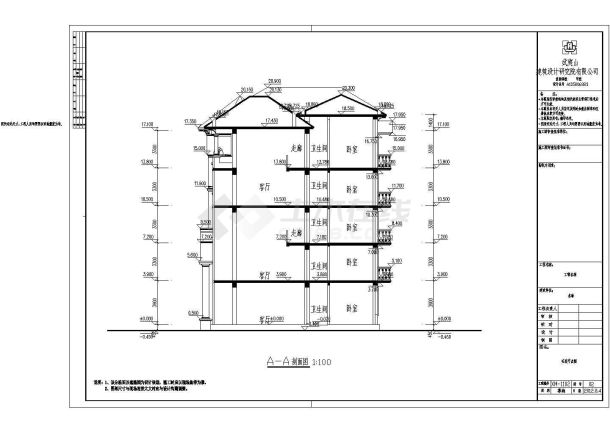 某地5层框架结构私人别墅建筑方案图-图一