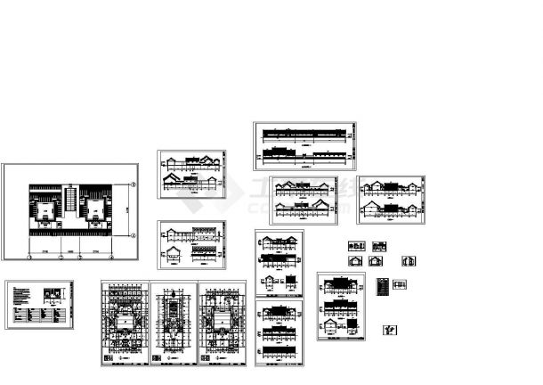 中式四合院全套施工设计cad图，含效果图-图一