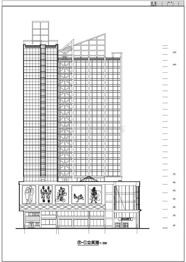 高层综合商业建筑cad图纸（共20张）-图二