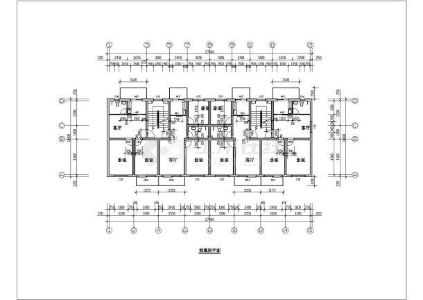 阁楼住宅建筑施工图cad图纸（共8张）-图二