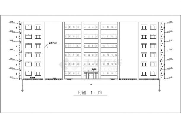 4465平米框架行政办公楼毕业设计（含计算书，建筑结构图）-图二
