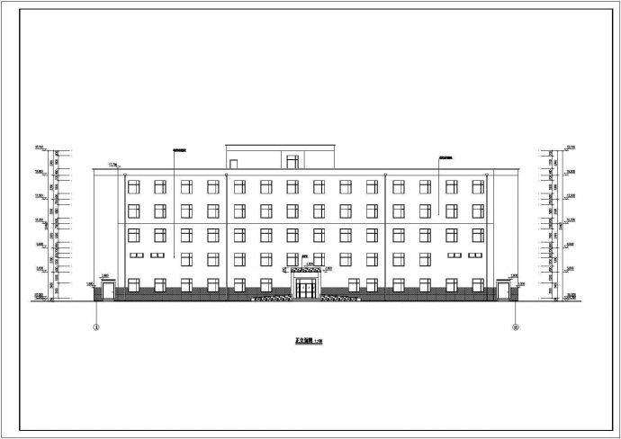 某地区五层框架结构老年公寓建筑设计方案图_图1