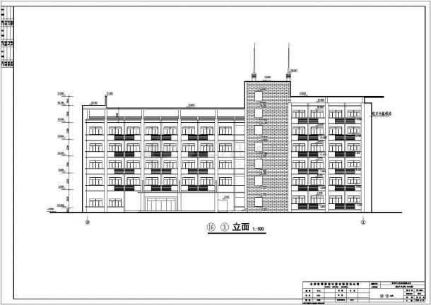 长沙市某公司六层办公楼建筑设计施工图-图一