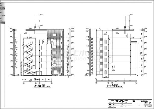 长沙市某公司六层办公楼建筑设计施工图-图二