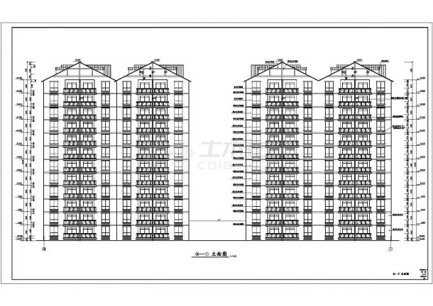 某地高层住宅楼建筑施工图（共12张）-图二
