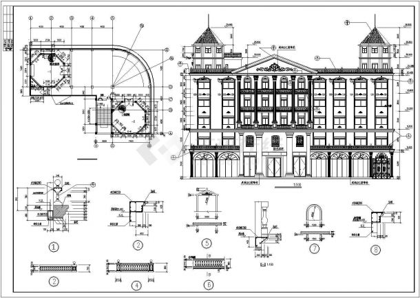 某地酒店建筑设计施工图（共8张）-图一