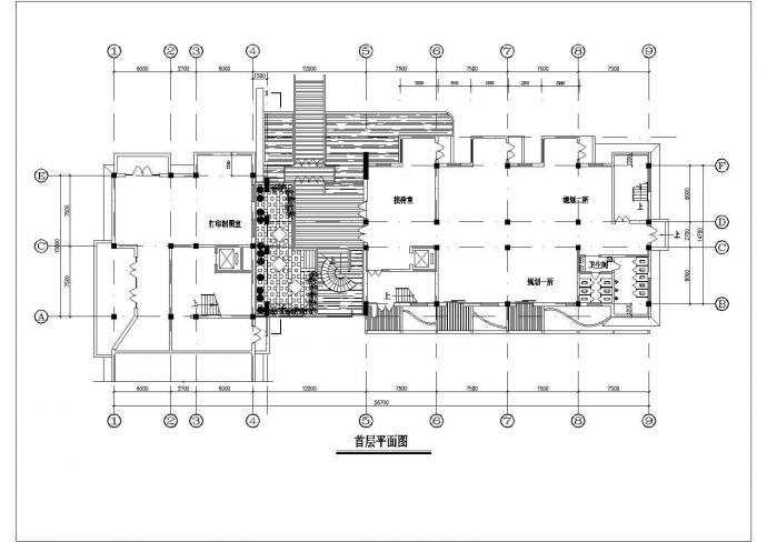 某地6层现代风格办公楼方案设计图纸_图1