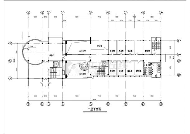 某地6层现代风格办公楼方案设计图纸-图二