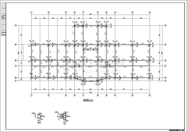 某地区3层纯框架结构居住楼建筑结构施工图-图一