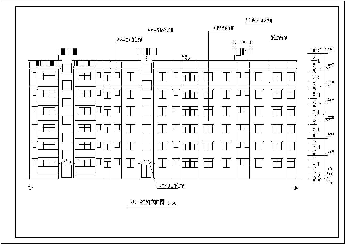 某地区六层砖混结构住宅建筑方案图