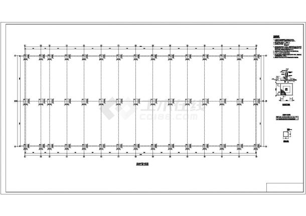 某7度区2X21.9m钢管桁架农贸市场结构施工图-图一
