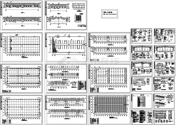 91x45m 单层轻钢结构厂房结构设计CAD施工图-图一