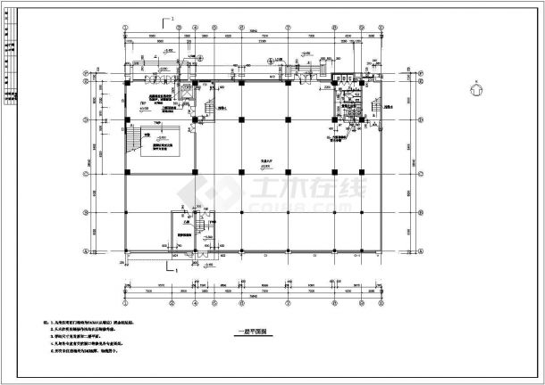 某地大型实用高层办公楼建筑设计图（共17张）-图二