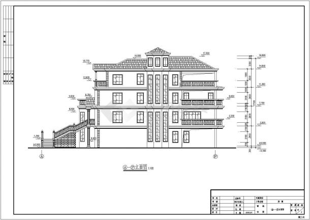 比较大型的别墅建筑施工图（共11张）-图一