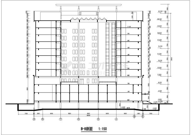 某十一层回字形-酒店建筑施工图（标注详细）-图一