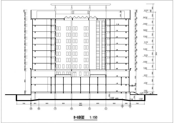 某十一层回字形-酒店建筑施工图（标注详细）_图1