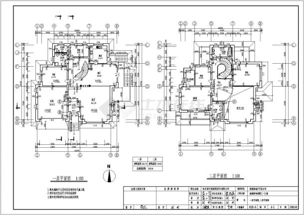 某地区别墅建筑施工图纸（共4张）-图一