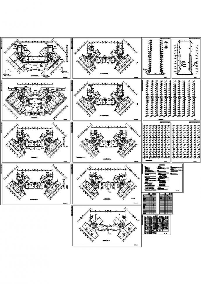 某地长60米 宽30米 -1+19层塔式住宅楼给排水设计CAD图_图1