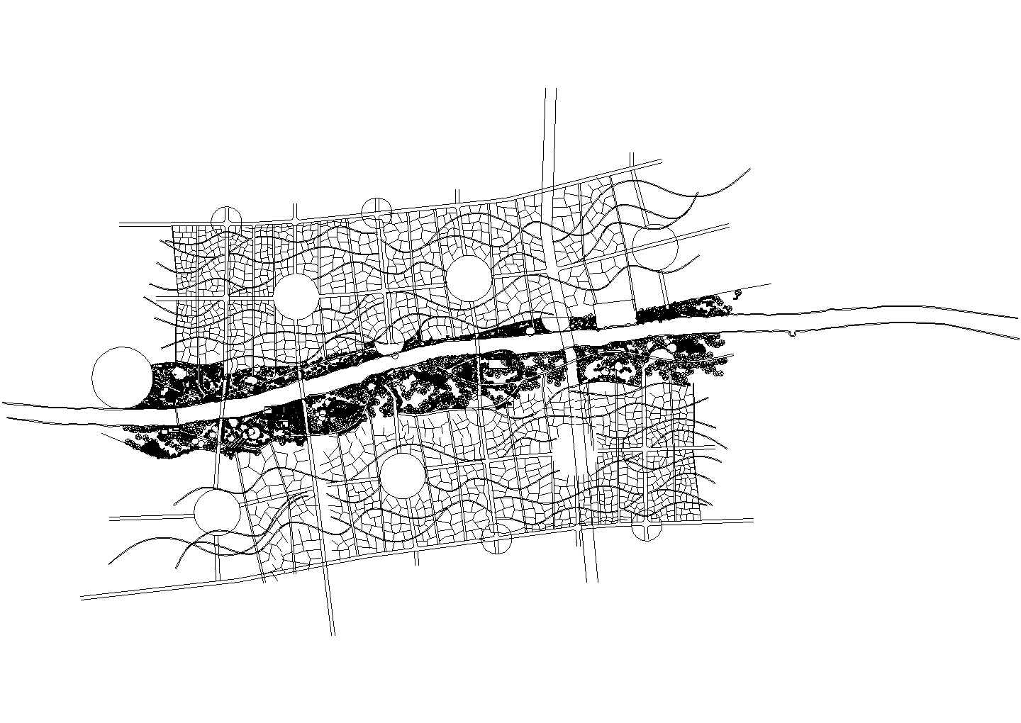 河道两侧的园林设计图