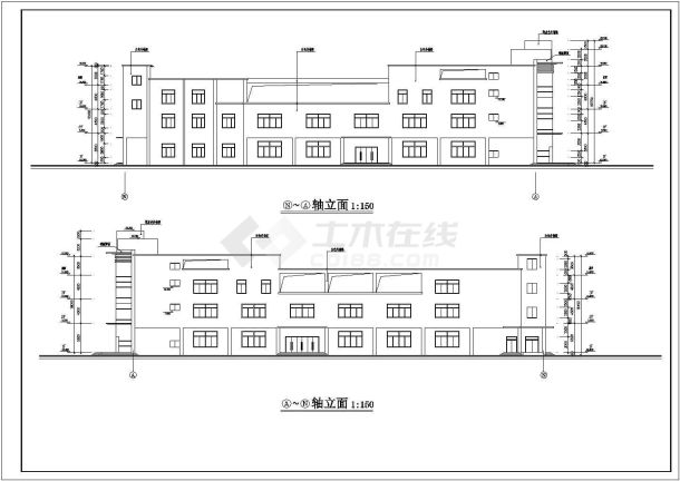 某地区三层框架结构商场建筑施工图-图二