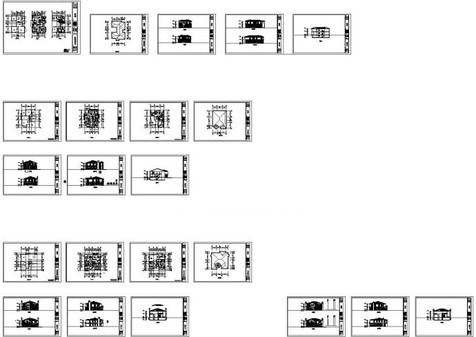 592.89平米两层独栋别墅设计cad图，含效果图_图1