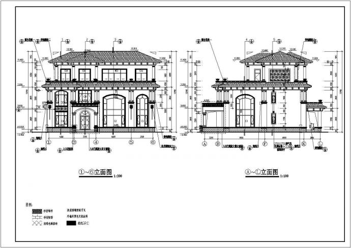 某地3层框架结构别墅建筑结构设计施工图纸_图1