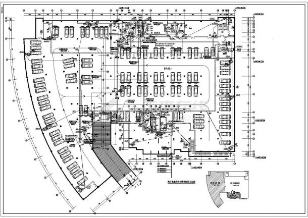 某小区中型地下车库电气设计平面图纸-图二