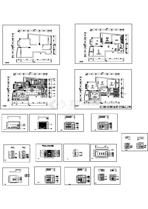 一套现代风格两居室住宅施工图附效果图-图一