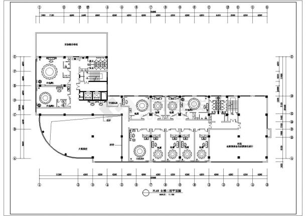 某地区11层酒店建筑CAD平面布置图-图一