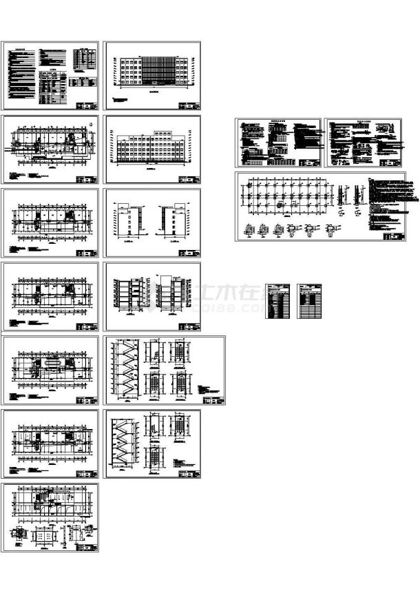 某5072㎡六层框架结构豪华办公楼建筑、结构施工图纸-图一