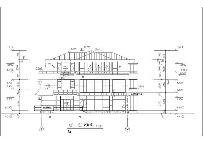 某经典别墅样板的建筑设计图（共7张）_图1