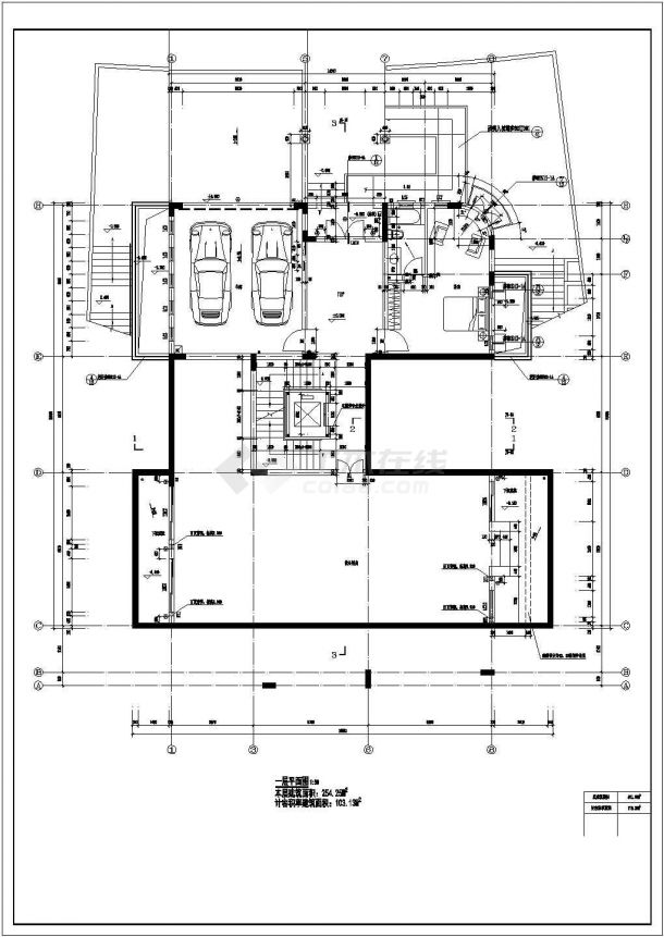 某经典独立别墅建筑施工图（共11张）-图二