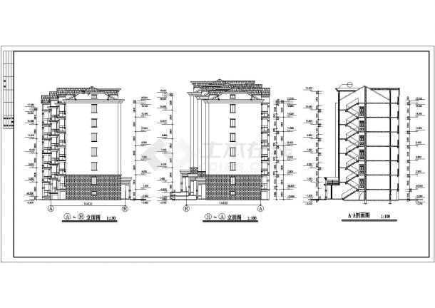 某地大型高层商品房建筑cad设计图-图二