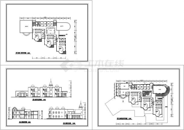 六班幼儿园施工cad图，共三张-图一