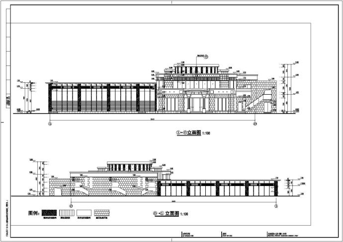 某小区两层框架结构游泳馆建筑设计施工图纸_图1