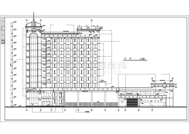 某地精致实用的高层办公楼建筑施工图（标注详细）-图一