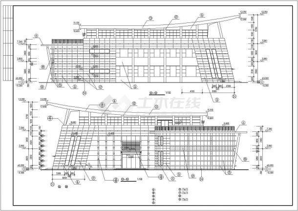 某地大型办公楼建筑cad设计图（共16张）-图二