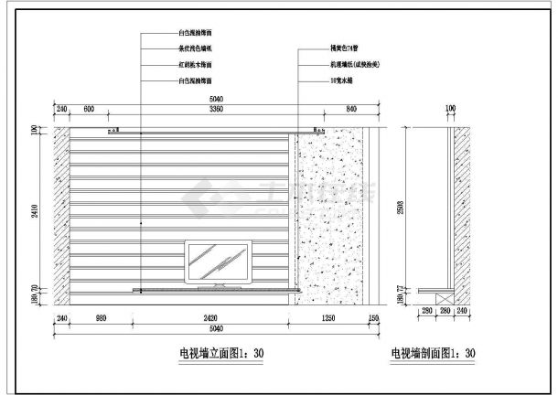 比较齐全的一套别墅装修设计CAD图纸-图二