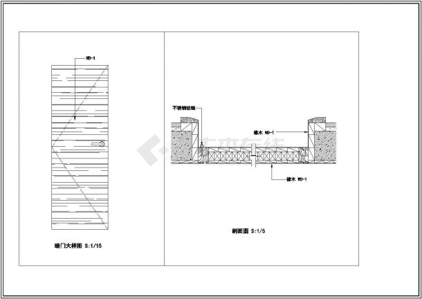 一套简单的联排别墅装修设计CAD图纸-图一