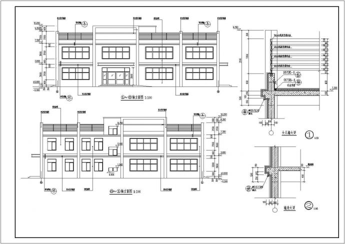 某地二层框架结构活动室建筑设计施工图_图1