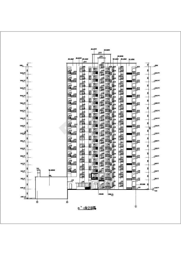 某小区16层商住楼建筑设计施工图-图一