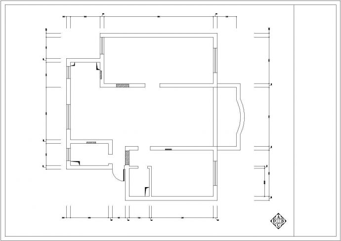 简单小型的别墅装修设计施工CAD图纸_图1