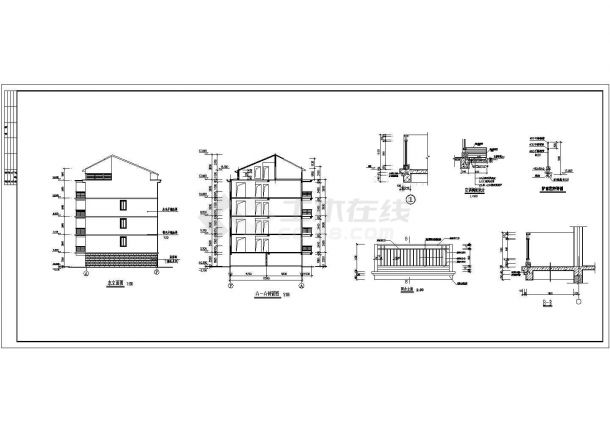 某地现代化住宅楼建筑施工图（共12张）-图二