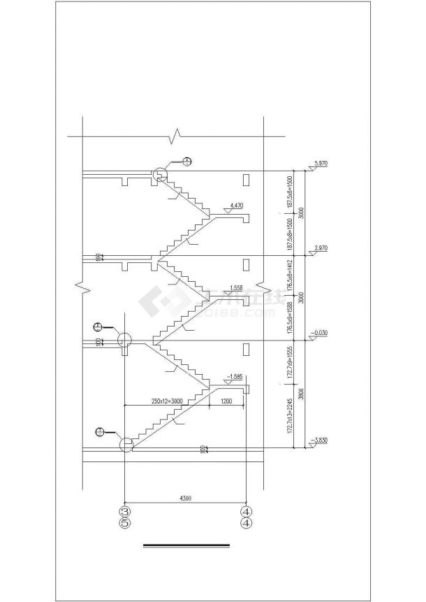 某别墅楼梯节点构造设计施工CAD图纸-图二