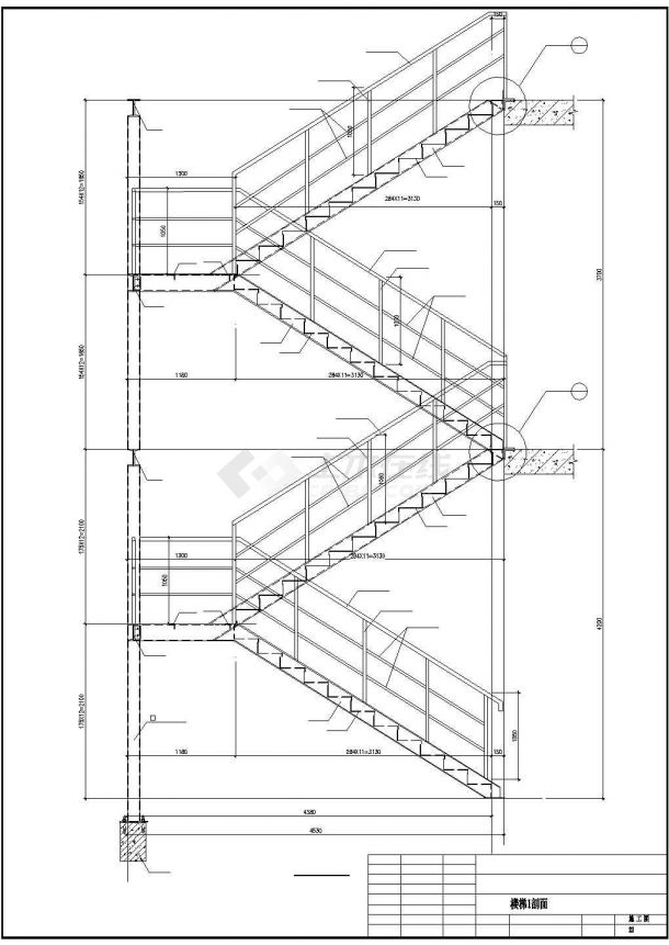 某钢楼梯节点构造设计施工CAD图纸-图二